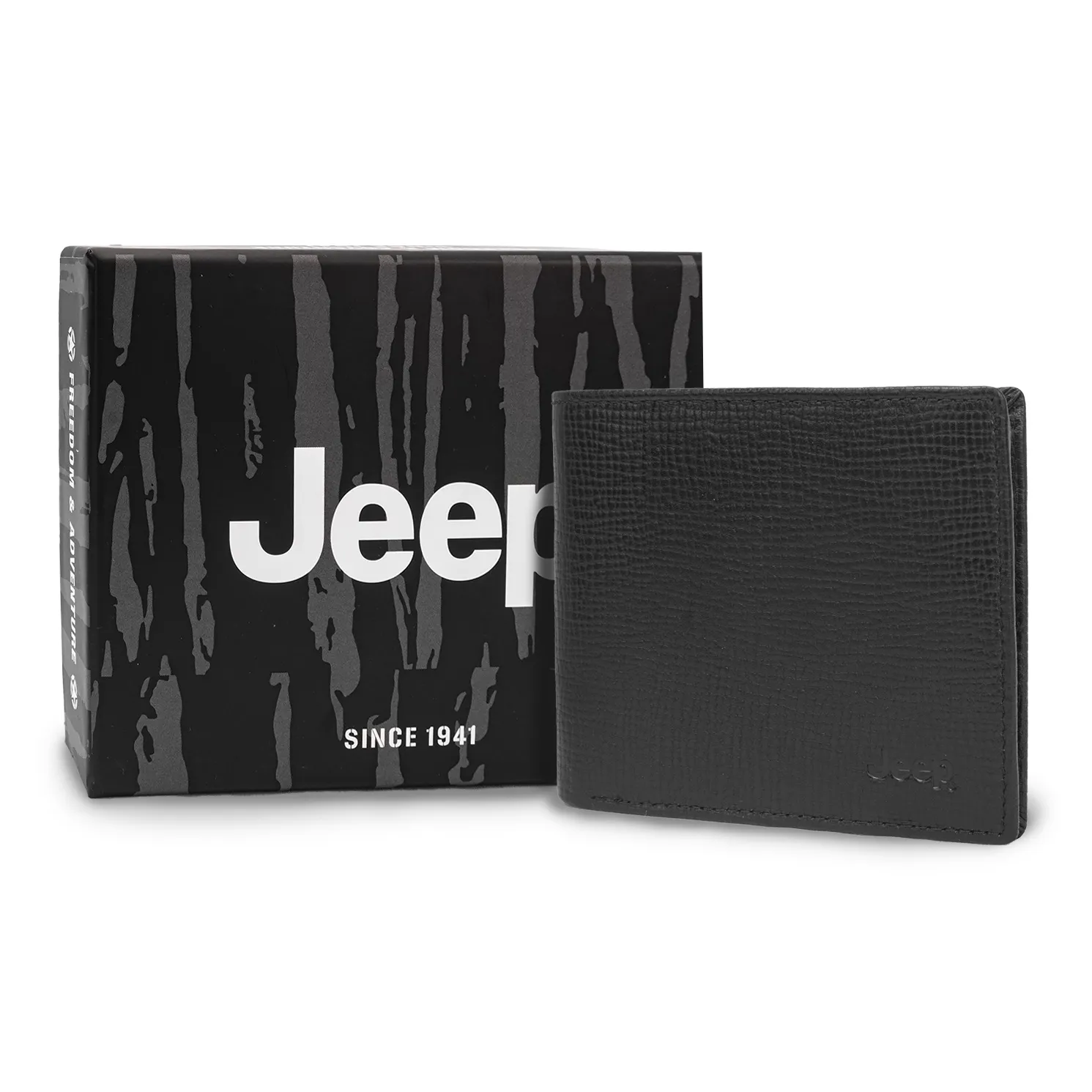 JEEP Натуральная кожа Кошелек Мужской Черный