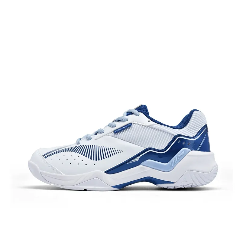 LiNing Thunder Training Cushioning Anti-Slip And Wear-Resistant Low-Top Badminton Shoes Unisex White Blue