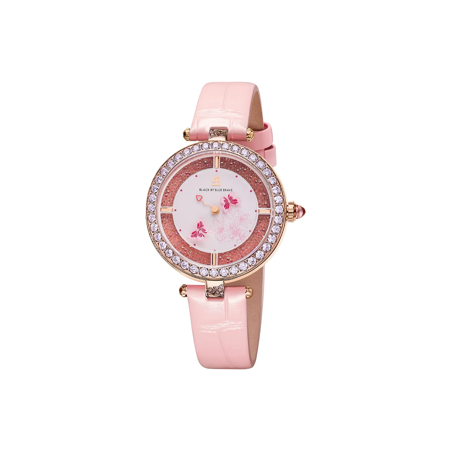 BLACK BY BLUE BRAVE 4B Кварцевый механизм Женские часы 34 мм Розовый