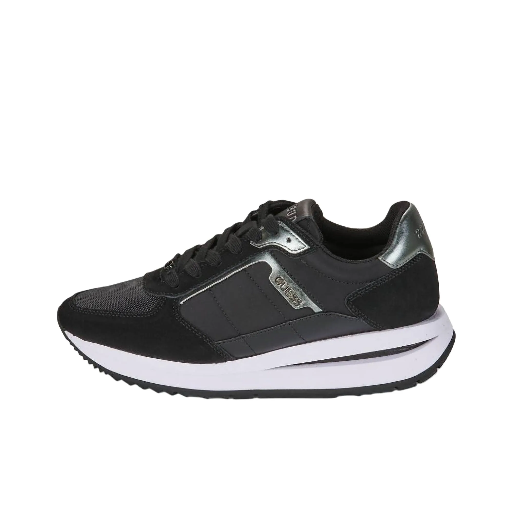 GUESS Wear-Resistant Height Increasing Low-Top Casual Shoes Women's Black