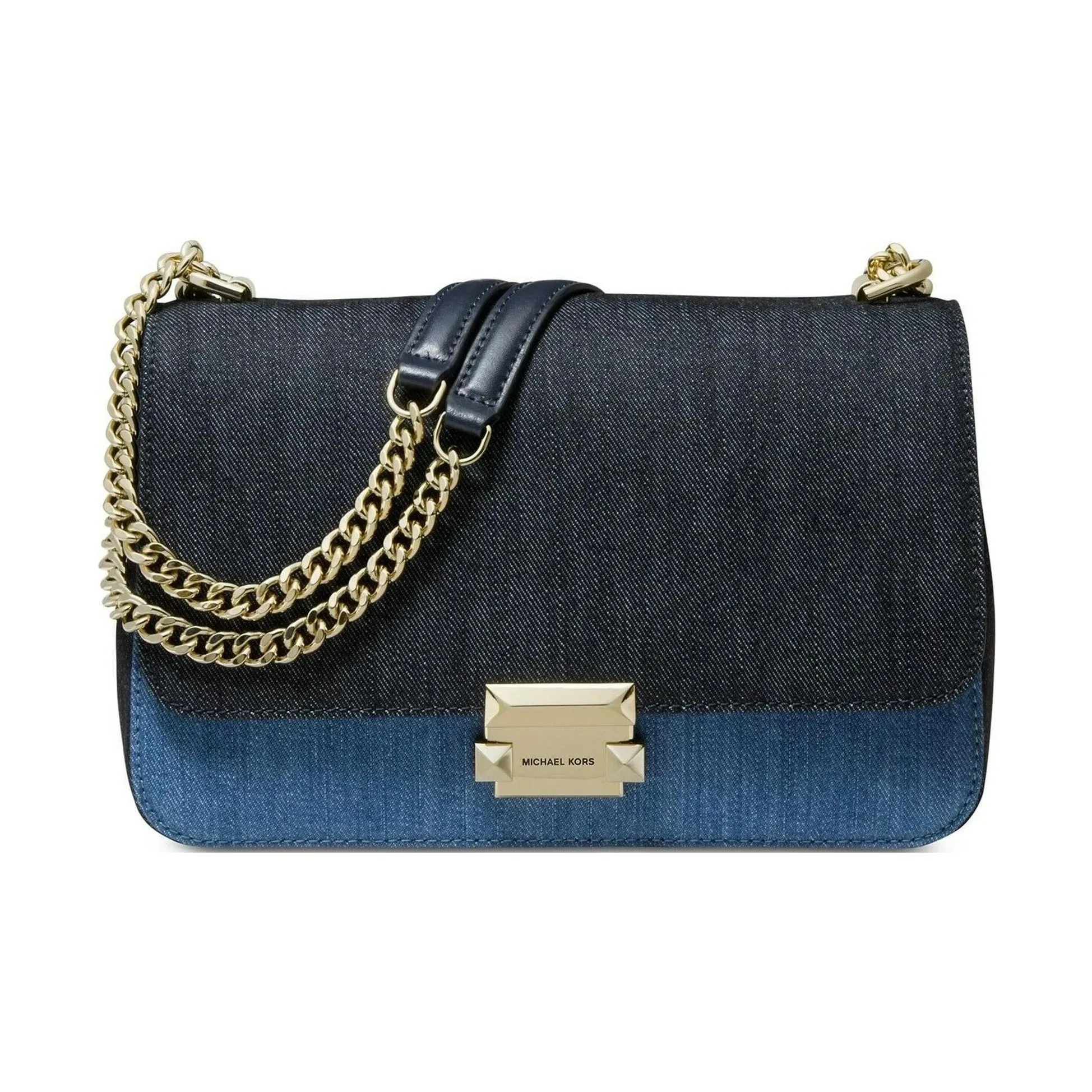 MICHAEL KORS Sloan Denim Shoulder Bag Women's Blue