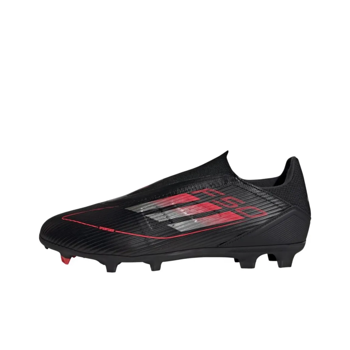 Adidas F50 League MG Short Rubber Studs FG Long Rubber Studs Anti Slip Wear Resistant Soccer Shoes Unisex Black Red