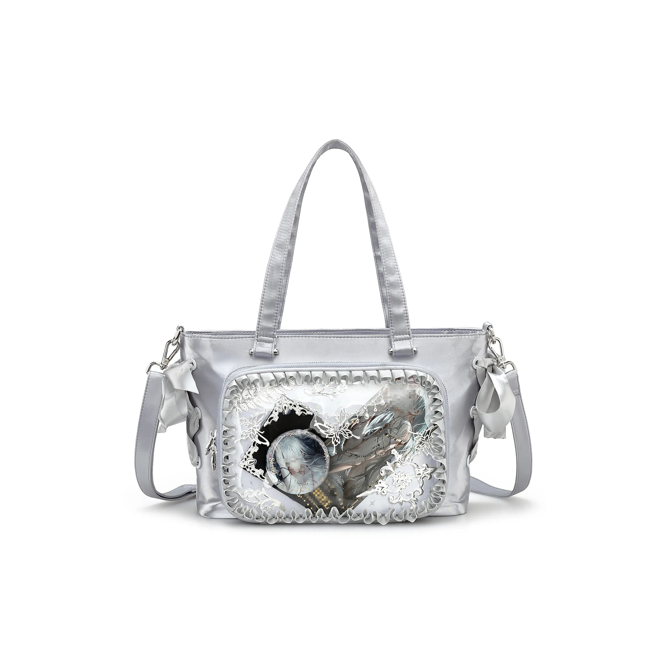 Versatile for any occasion Satin Patchwork Pain Bag, Tote Bag, Doll Bag, Shoulder Bag Regular Women's Multicolor