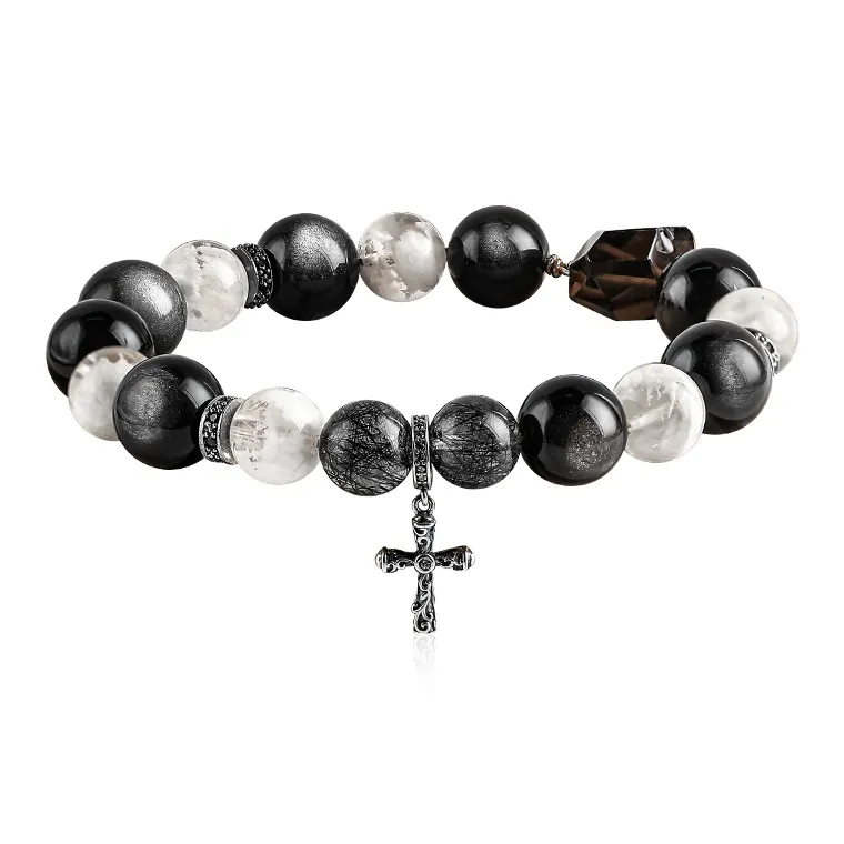 Cuud Obsidian Jade Bracelets Men's