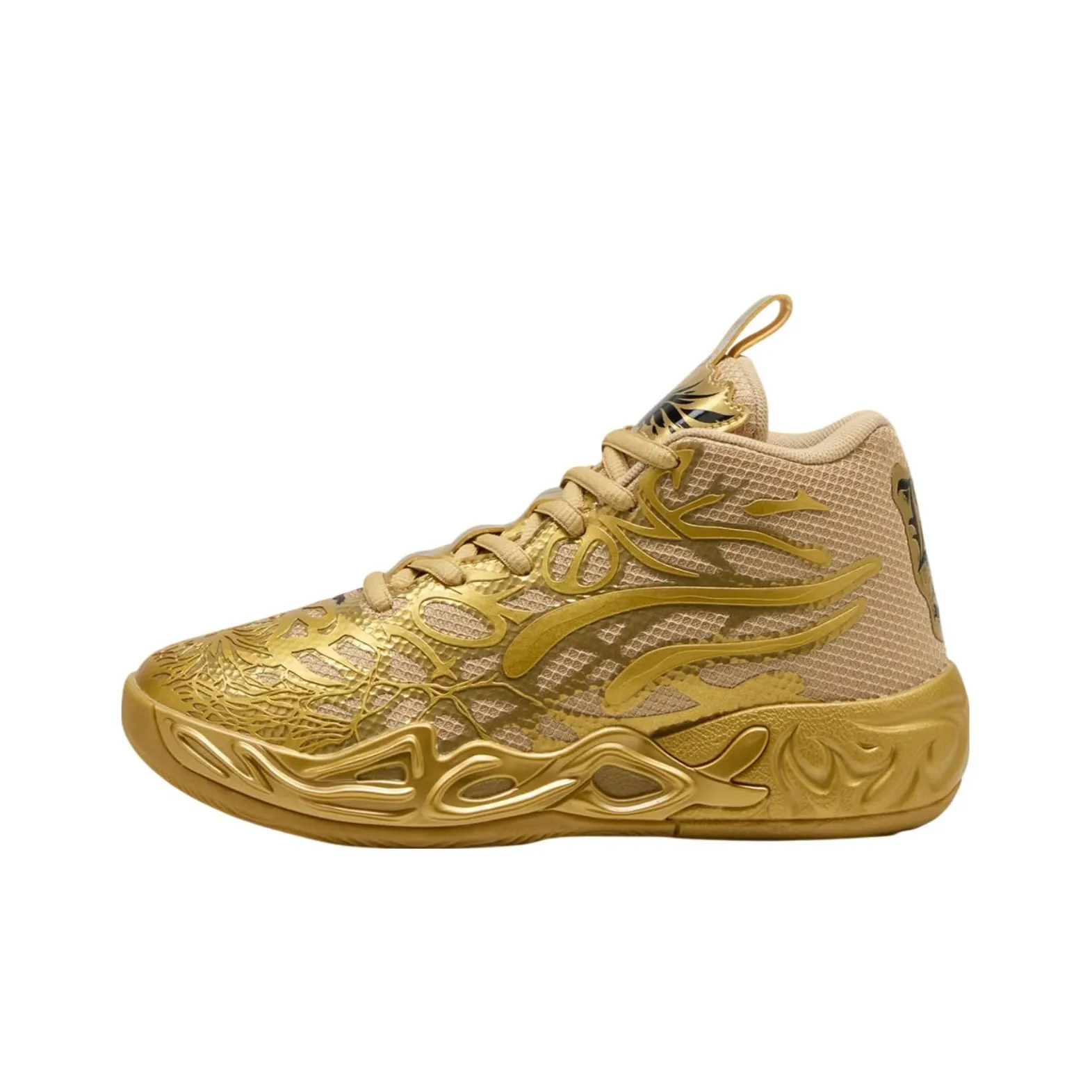 PUMA MB.04 Anti Slip Wear Resistant Mid Top Basketball Shoes Men's Gold