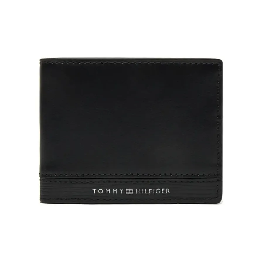 Tommy Hilfiger Full Grain Leather Wallet Men's Black