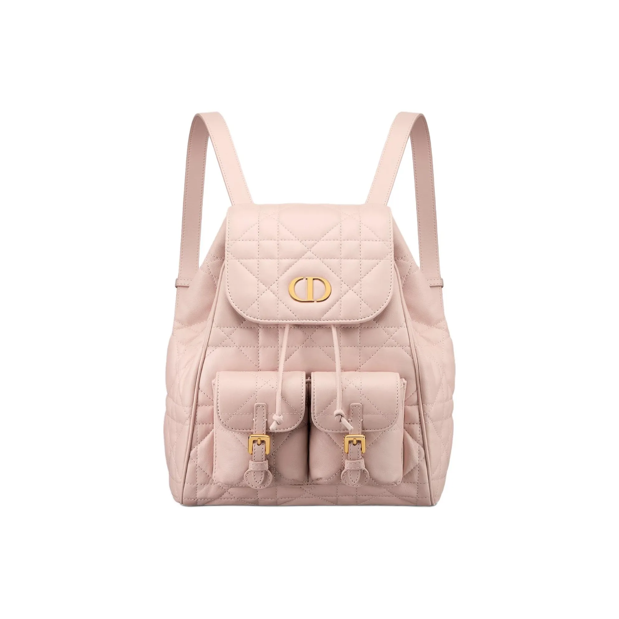 DIOR Caro Sheepskin Backpack Medium Size Women's Pink