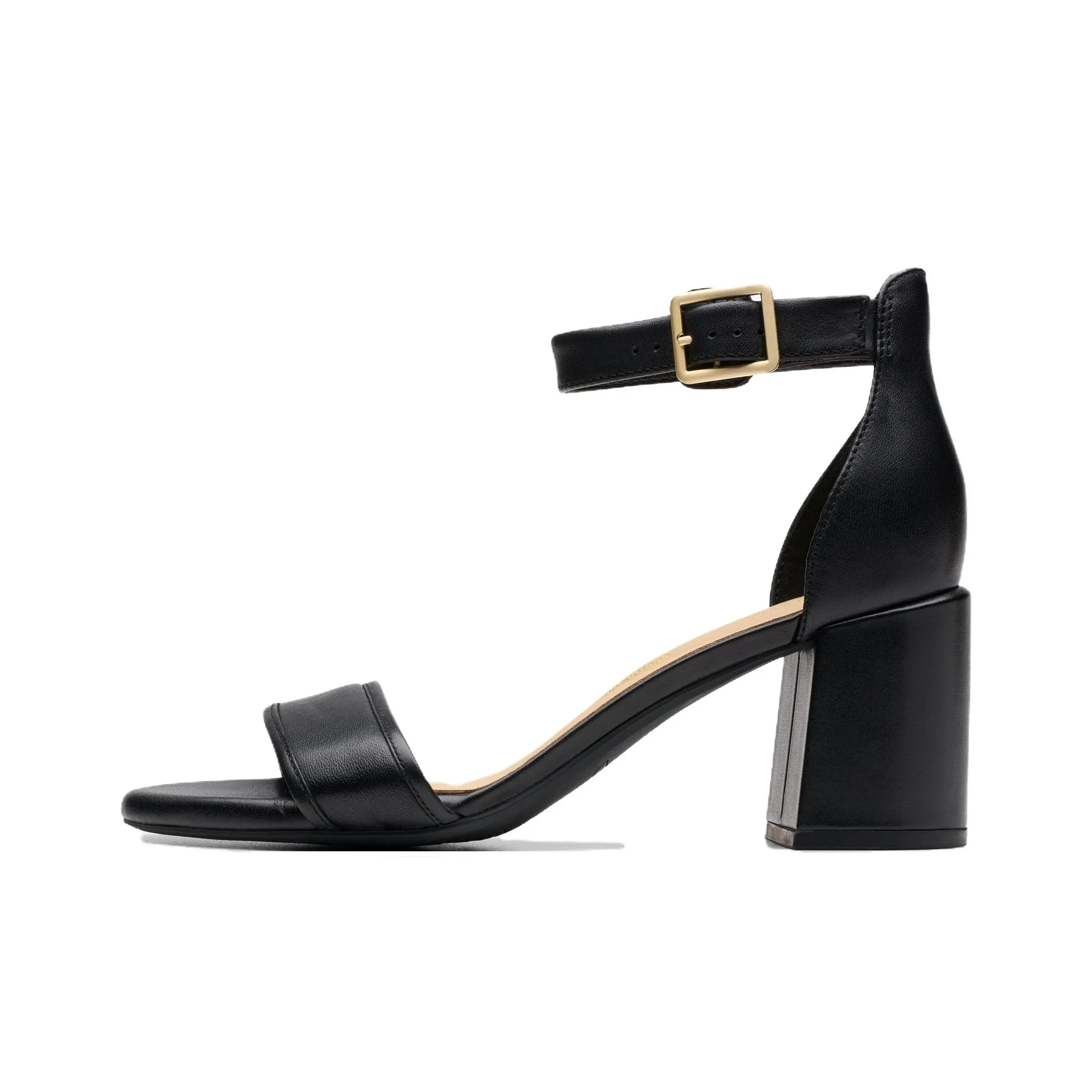 Clarks Ezoria Mae Strap Sandals 7cm Women's Black