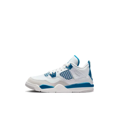 Jordan Air Джордан 4 Детские баскетбольные кроссовки MID Топ Белый и синий цвет Kids