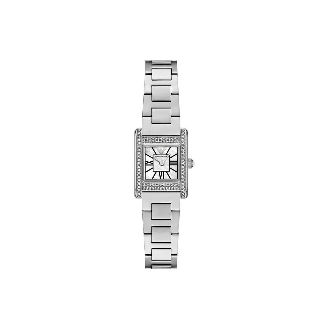 EMPORIO ARMANI Women's Watch Кварцевый механизм ремешок из нержавеющей стали 26 мм белый циферблат