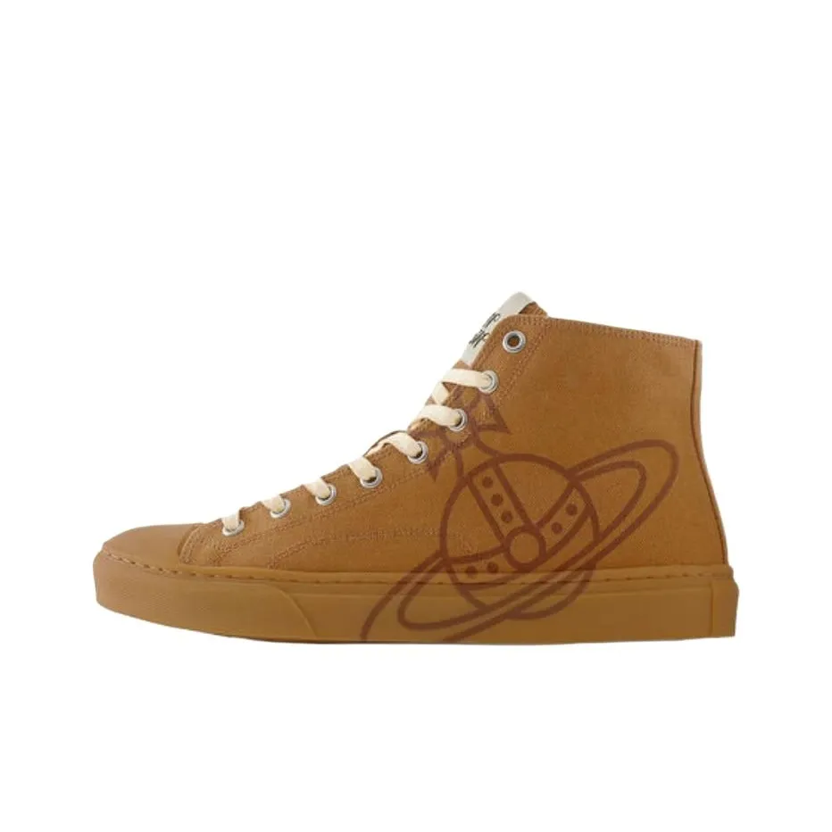Vivienne Westwood Plimsoll High Top Canvas Shoes Men's Brown