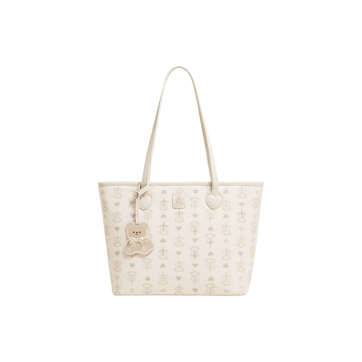 AILUXI Artificial Leather With Synthetic Leather Tote Bag, Shoulder Bag Regular Women's Milkshake White