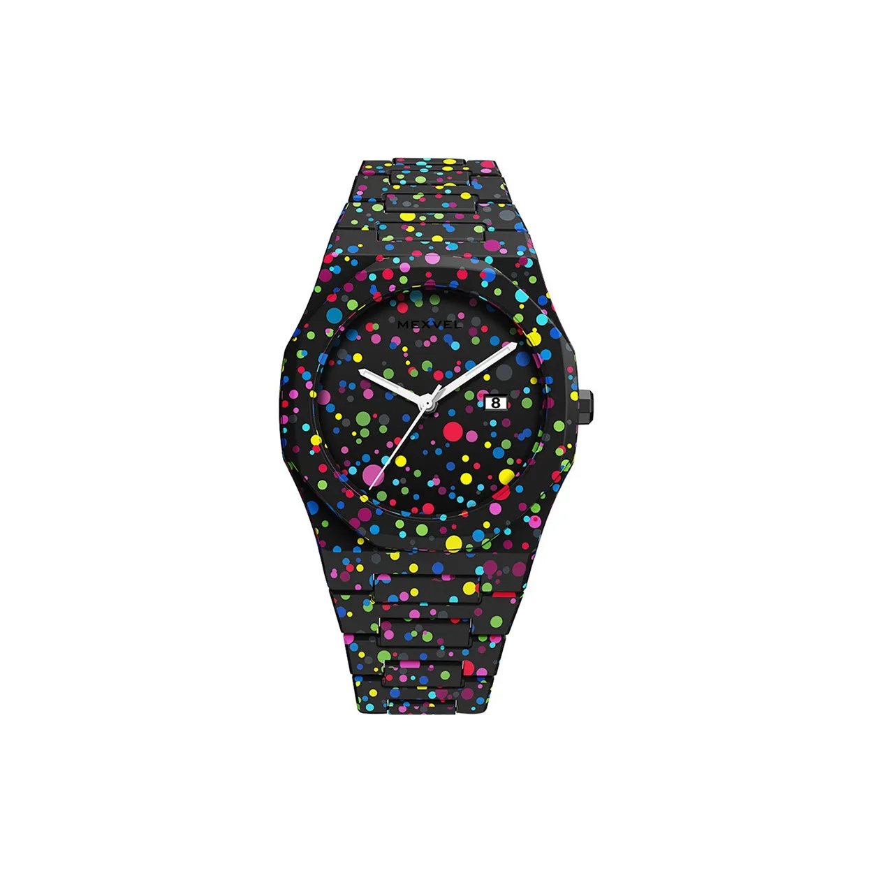MEXVEL Октагональные Старшие и Средние Школьные Пара Наручные Часы Кварцевый Механизм Смольный Ремешок Часы Унисекс Черный Циферблат