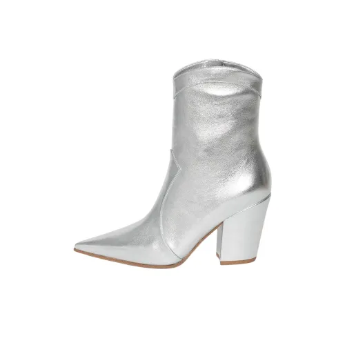 GIANVITO ROSSI Ботильоны Серебристые Женские