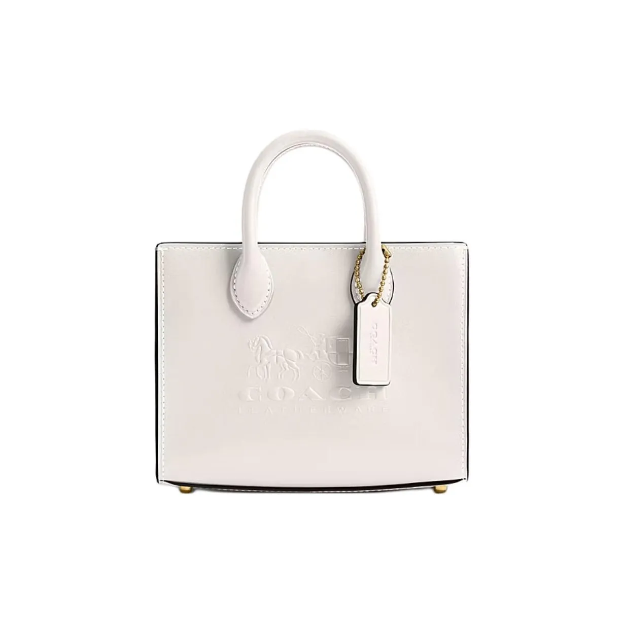 COACH Ace Коровья кожа Тоут Сумка Сумка для покупок Сумка через плечо Сумка Маленькая Женская Мел Белый