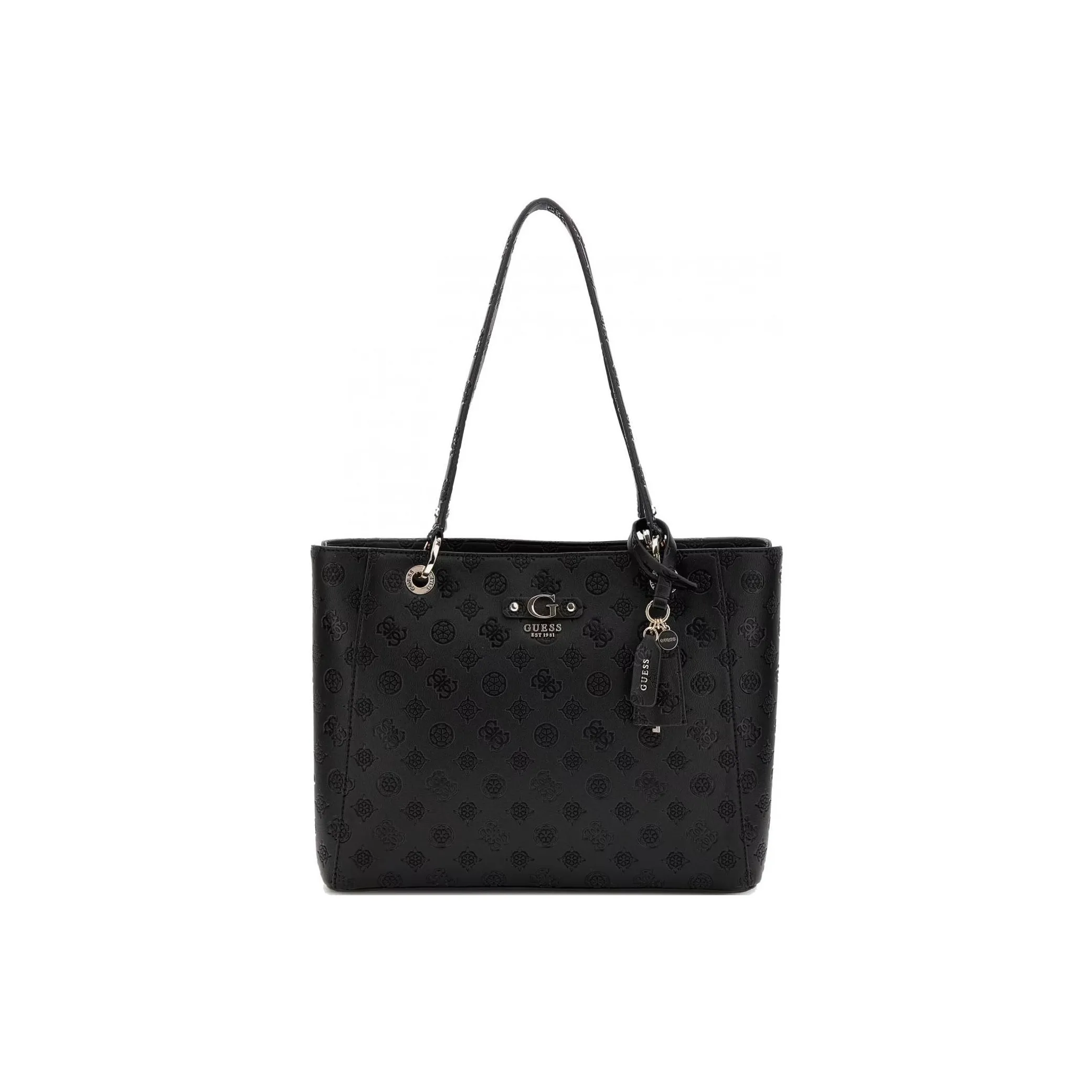 GUESS Imitation Leather Tote Bag, Shopping Bag, Handbag, Shoulder Bag Regular Women's Black