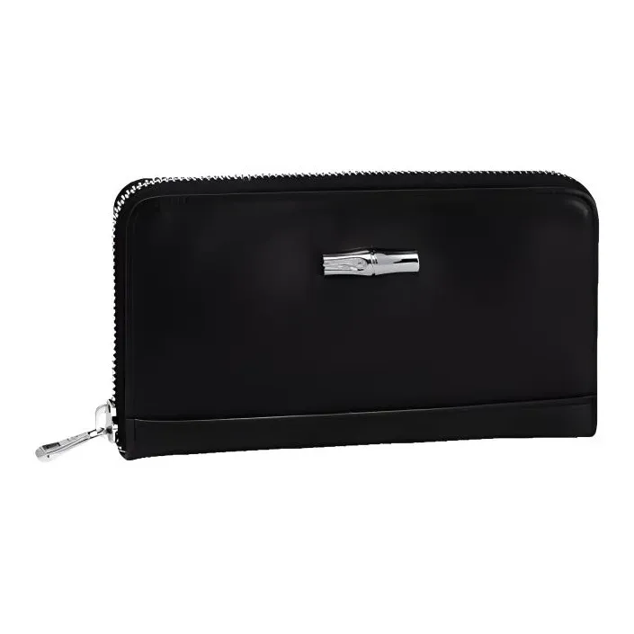 LONGCHAMP Cow Leather Wallet Regular Unisex Black