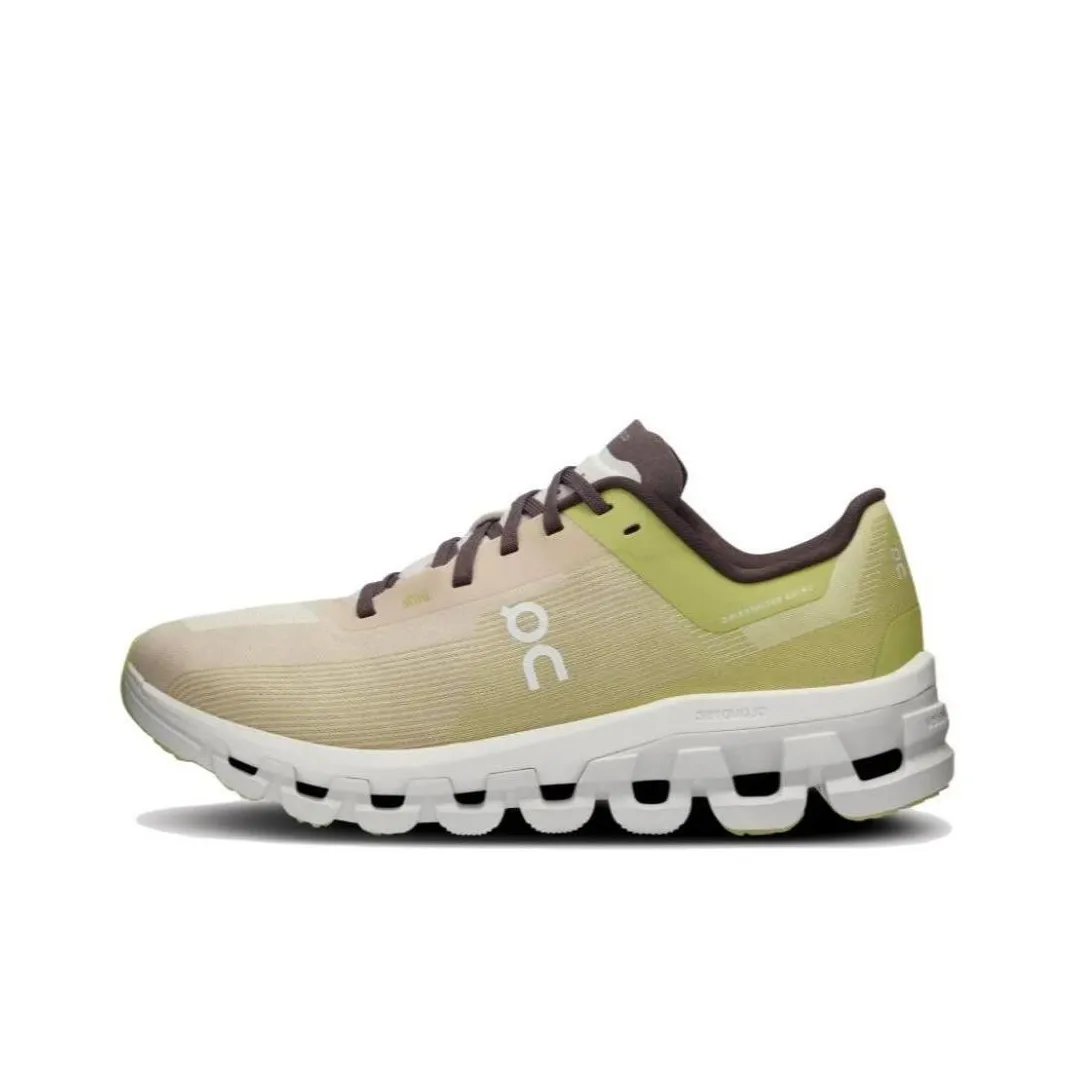 On Cloudflow Running Shoes Women's Low Top Yellow White