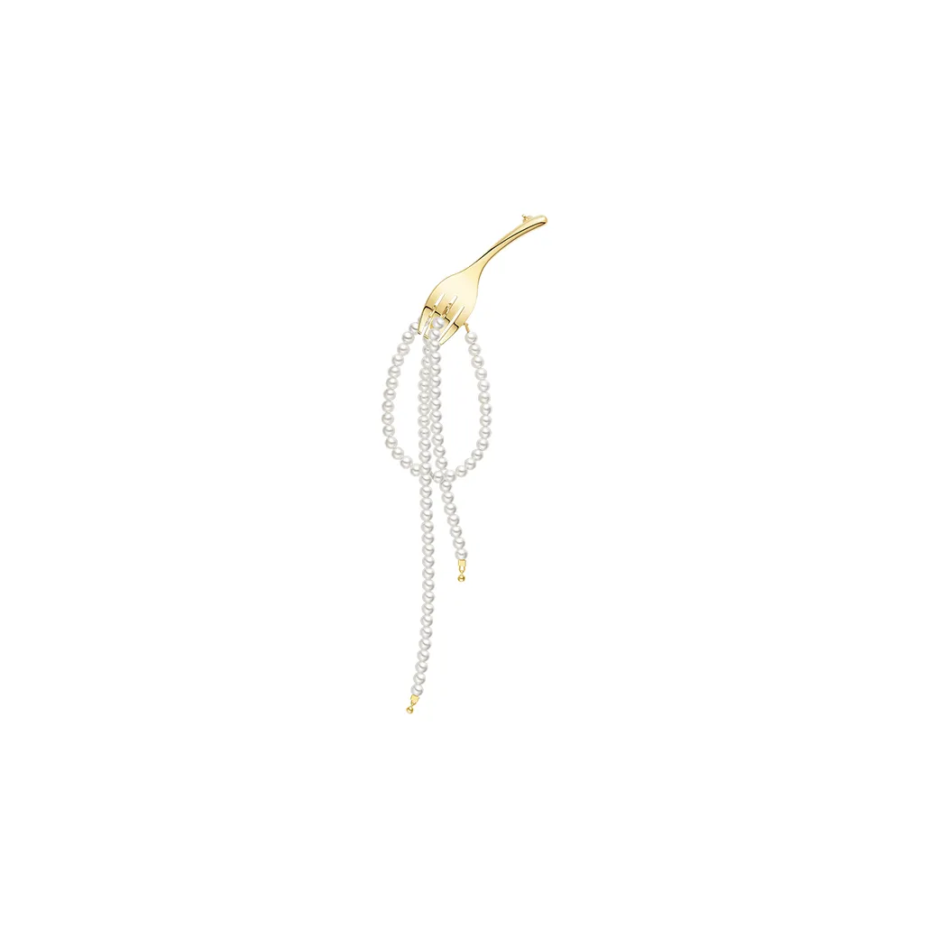 HEFANG 925 Sterling Silver Tableware Spaghetti Brooch Women's