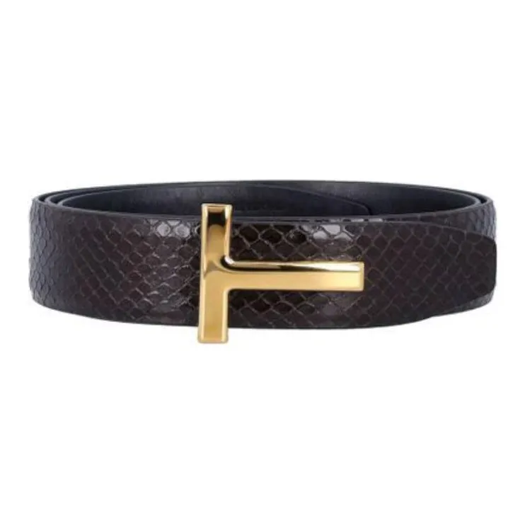 TOM FORD T Logo Embossed Reversible Belt