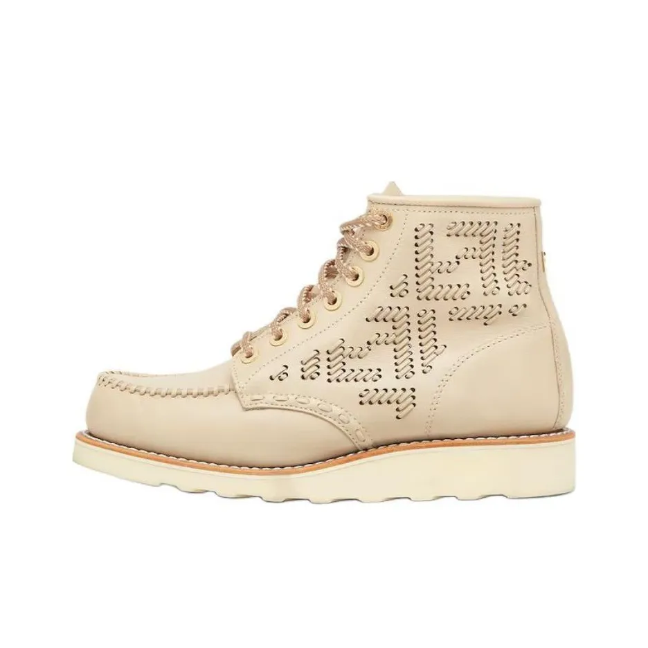 RED WING SHOES x FENDI Moc Ankle Boots 3cm Women's Beige