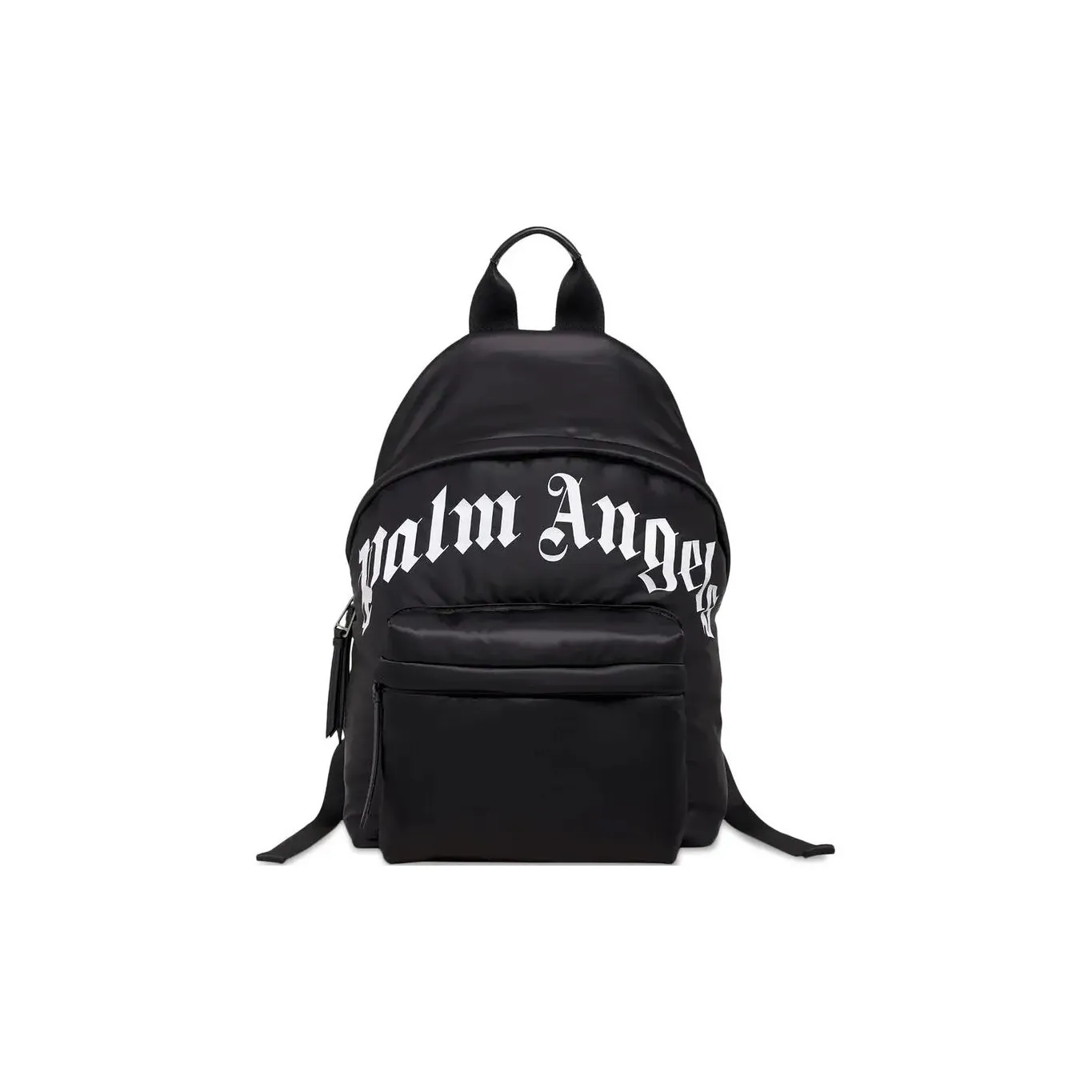 PALM ANGELS Technical Fabric Curved Logo Backpack Black White