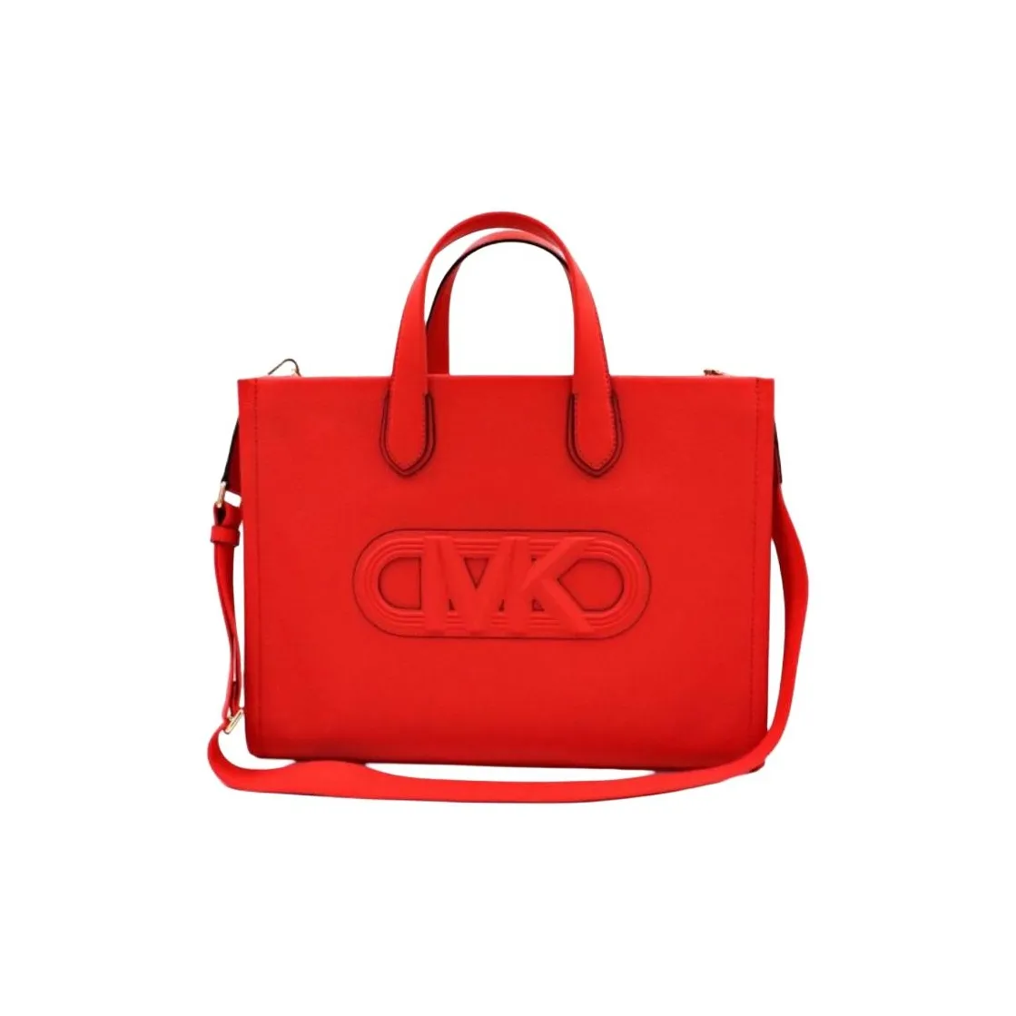 MICHAEL KORS Calfskin Tote Bag, Shopping Bag, Shoulder Bag, Handbag Large Size Women's Coral Red