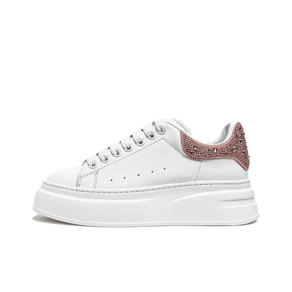 M COUTURE Низкие кроссовки для скейтбординга Женские Белые Розовые