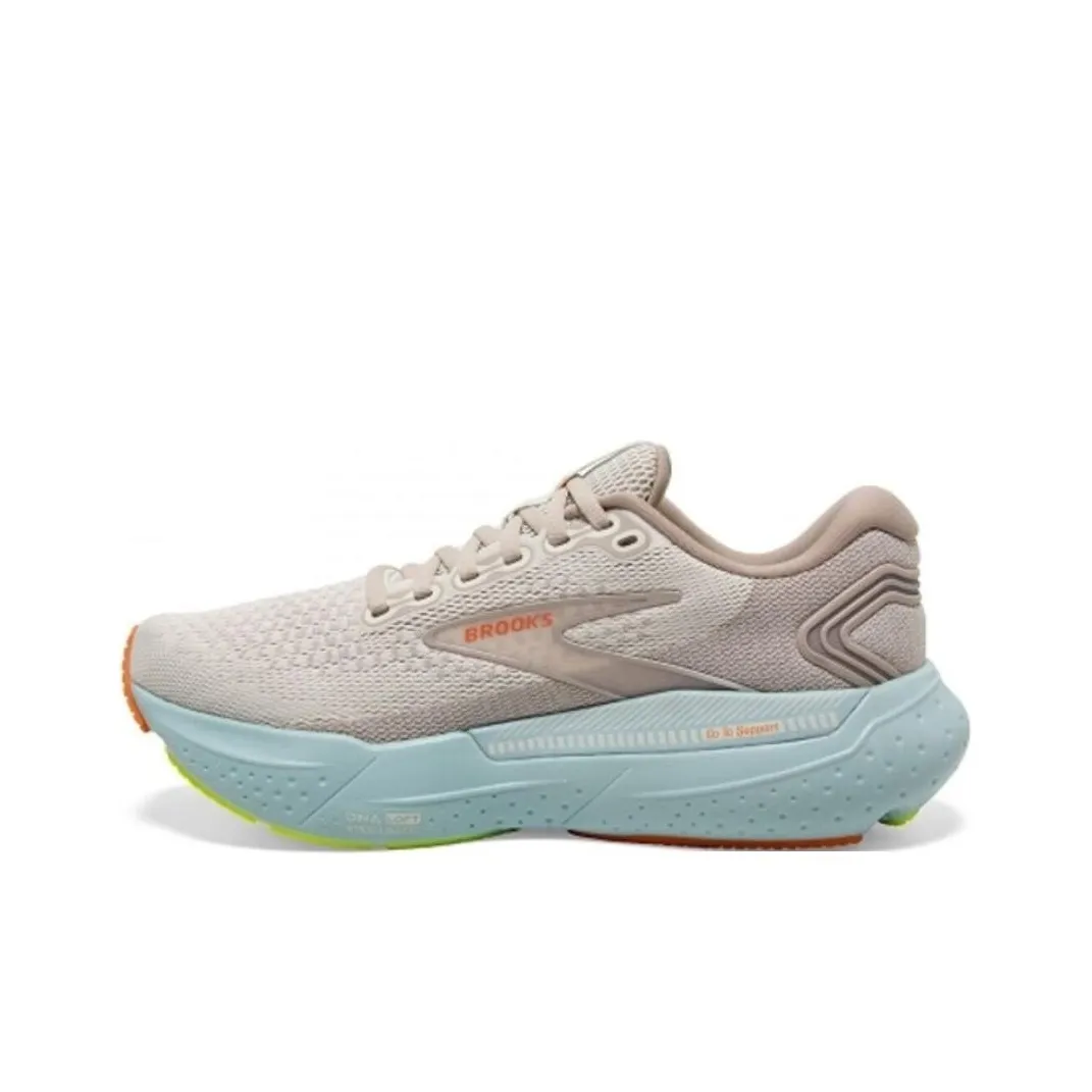 Brooks Glycerin GTS Cushioning And Breathable Low Top Running Shoes Women's Beige