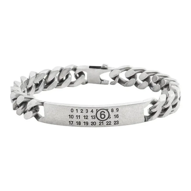 MM6 Maison Margiela Numbers motif Engraved Chain Bracelet
