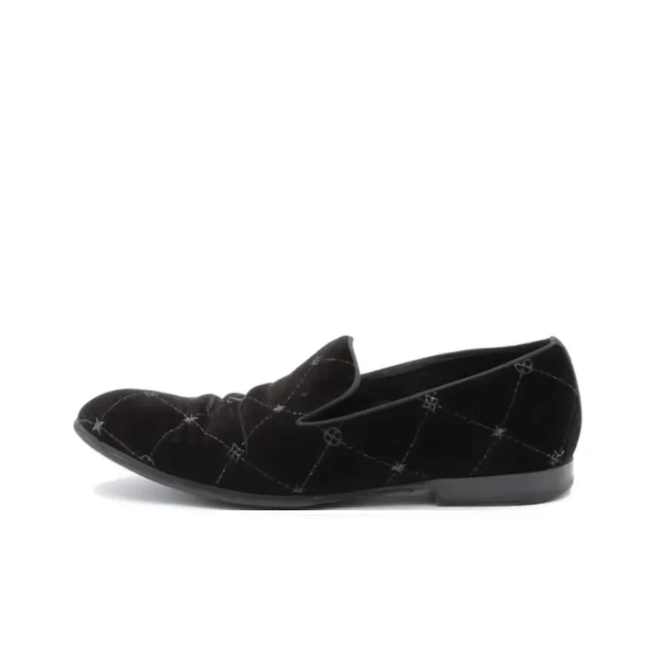 LOUIS VUITTON Auteuil Velvet Loafers 'Black With Silver Logo Lines'