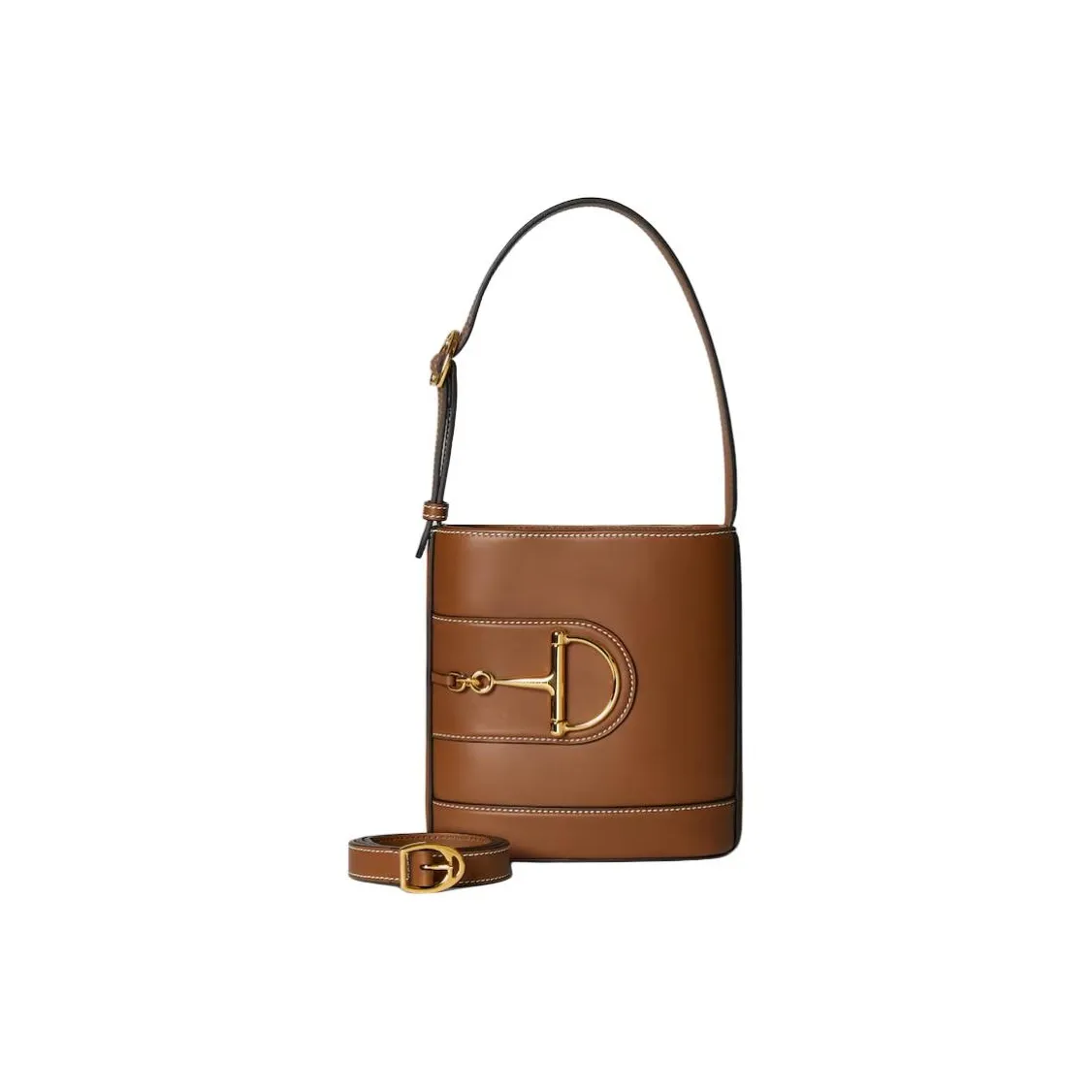 GUCCI Leather Bucket Bags Shoulder Bags Mini Women's Brown