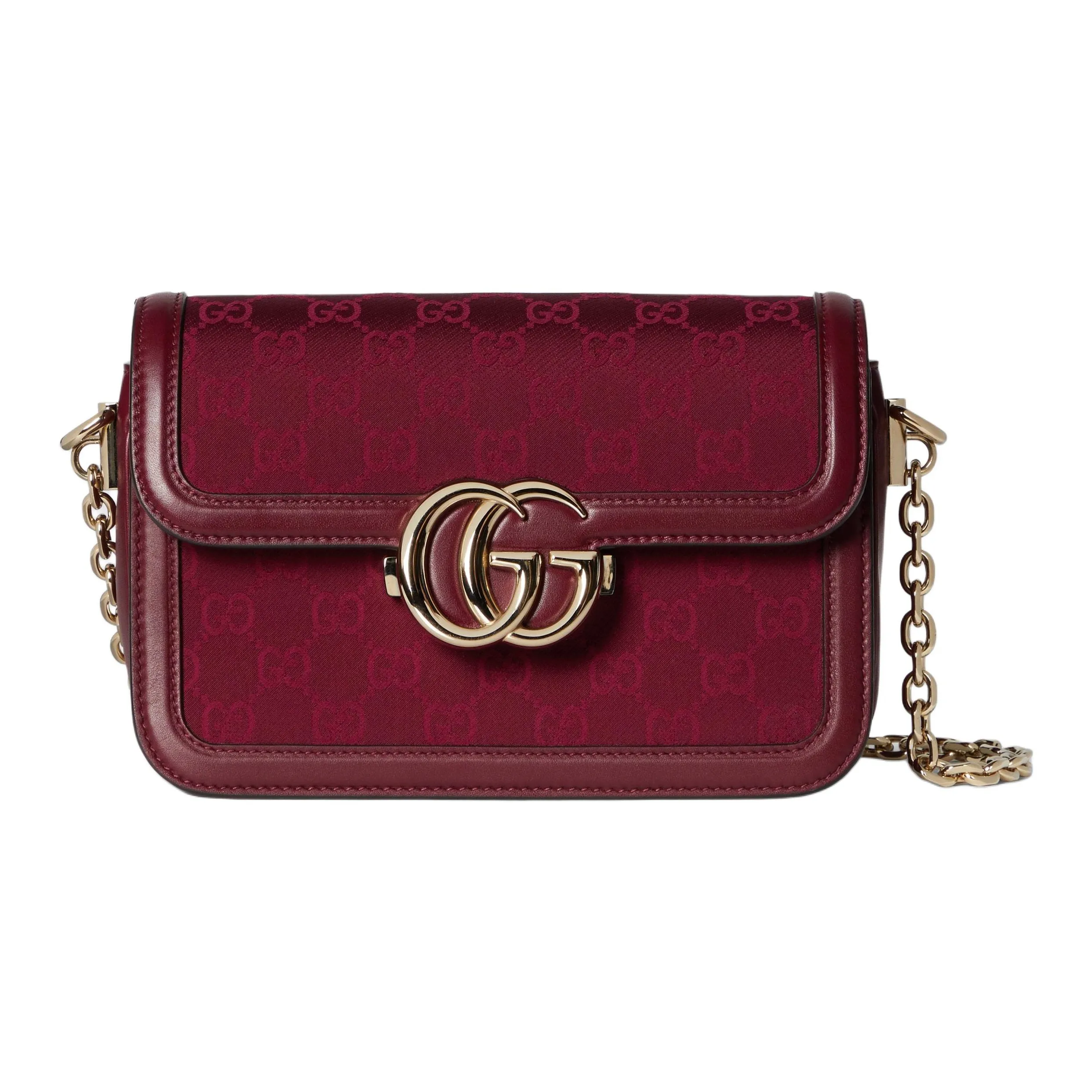 GUCCI Canvas Shoulder Bag Small Size Women's Red