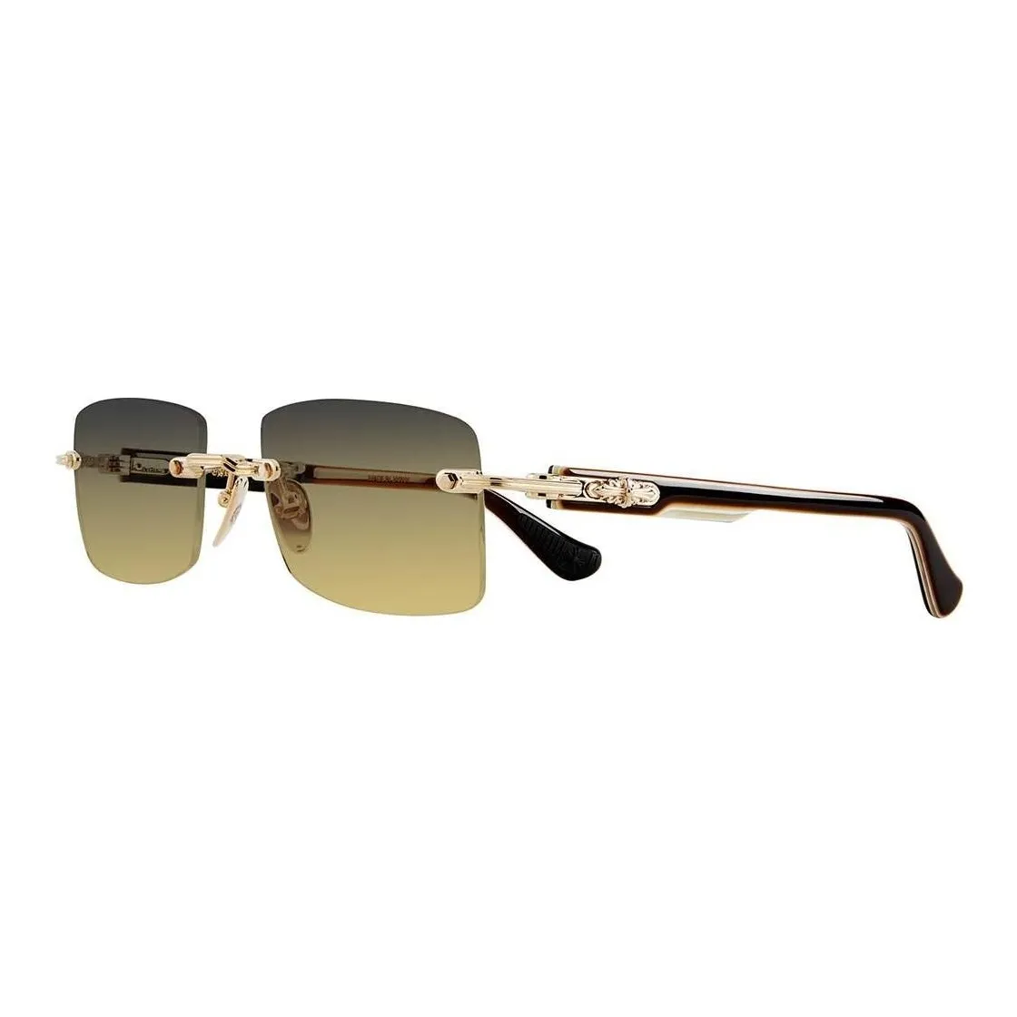 Chrome Hearts Rectangular Sunglasses Unisex Gold