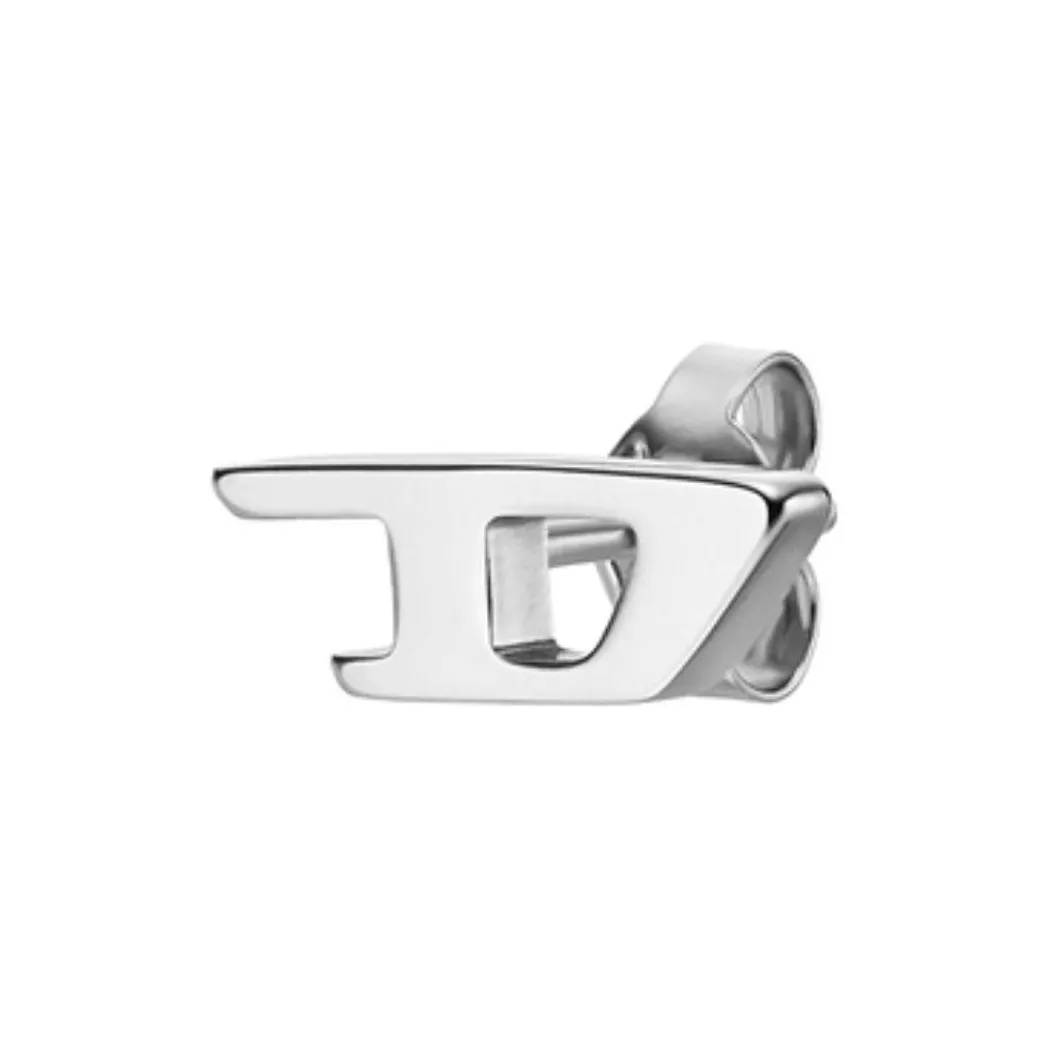 DIESEL Нержавеющая сталь синтетический кубический цирконий серьги-гвоздики унисекс серебряный