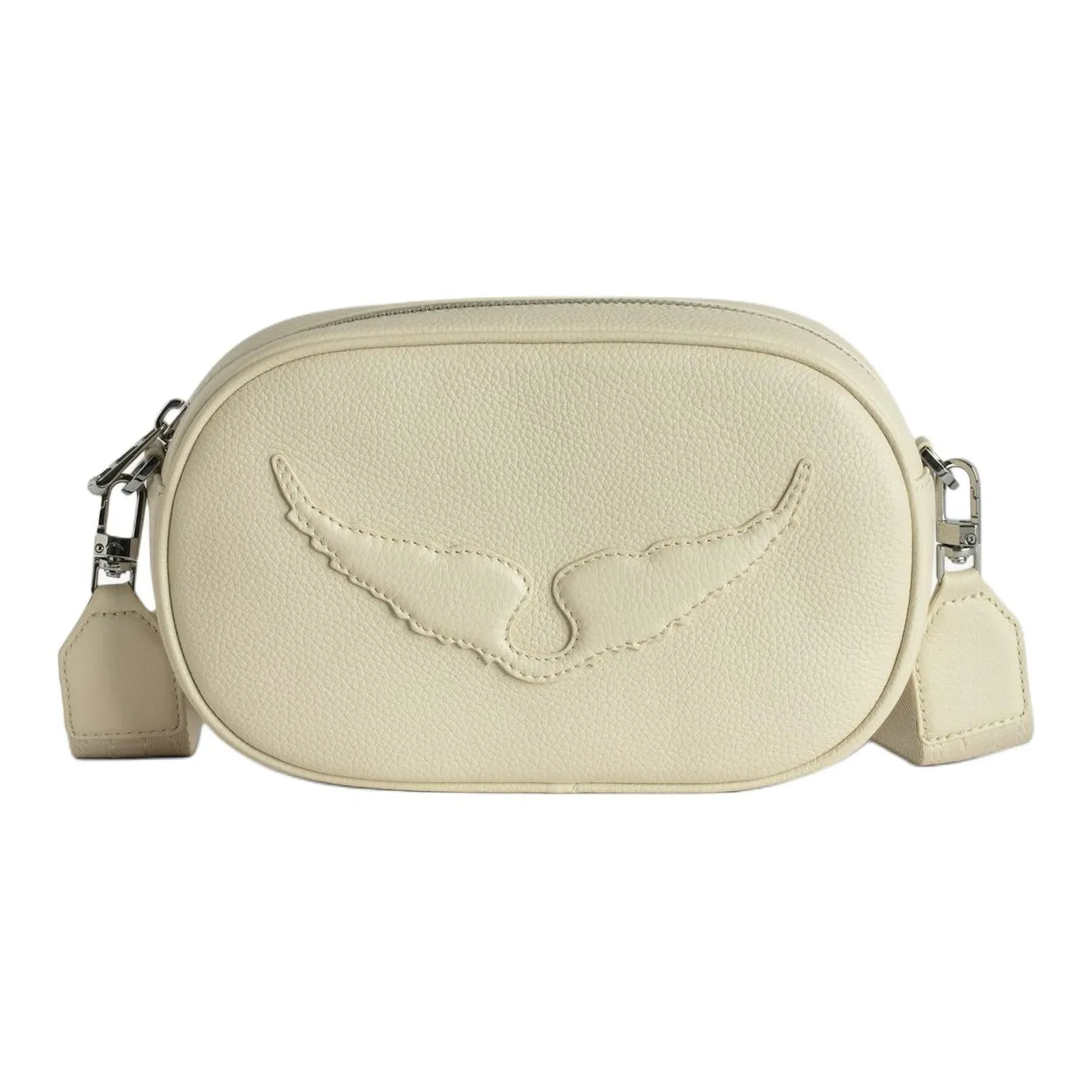 Zadig & Voltaire Cow Leather Camera Bag, Crossbody Bag, Shoulder Bag Women's Ecru