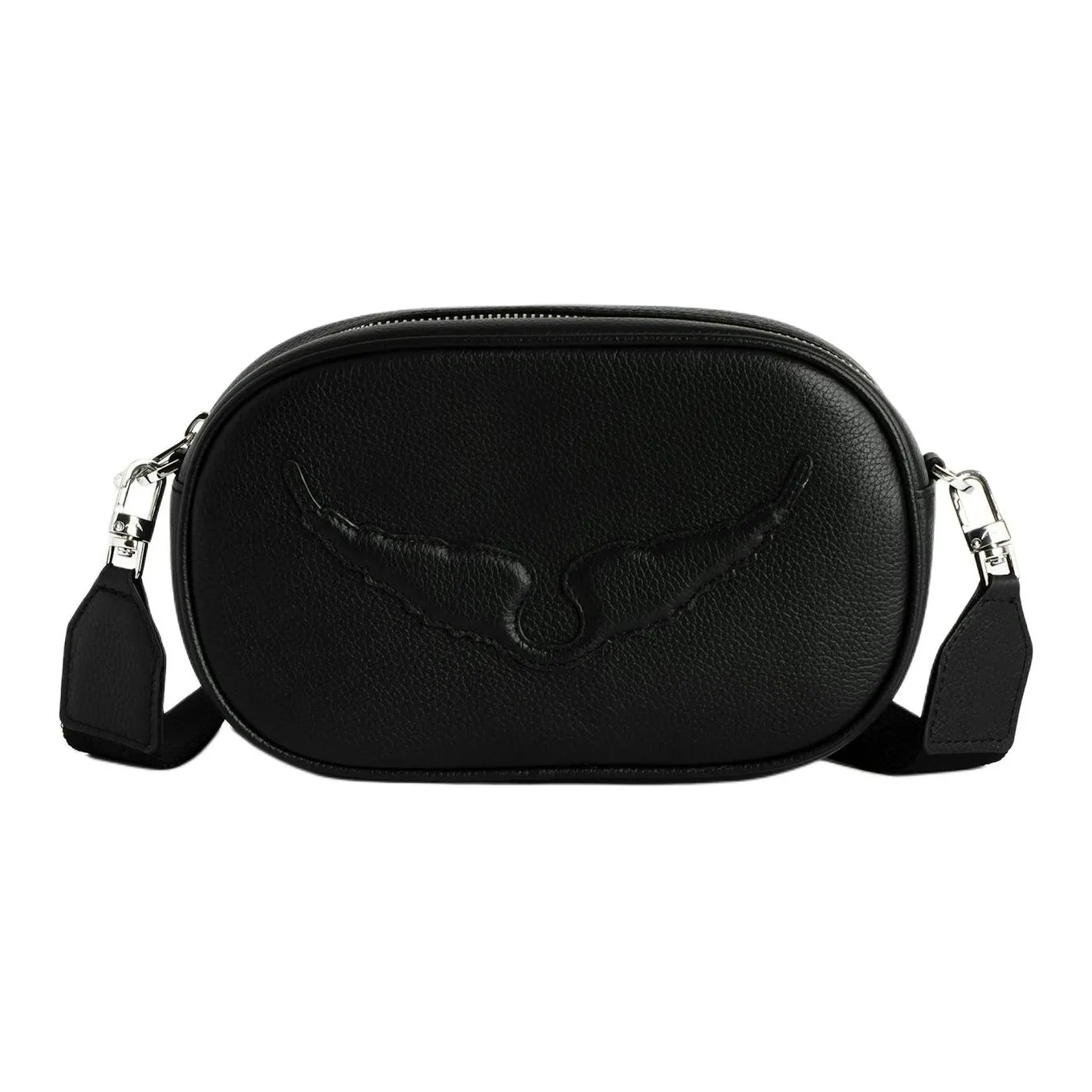 Zadig & Voltaire Cow Leather Camera Bag, Crossbody Bag, Shoulder Bag Women's Black