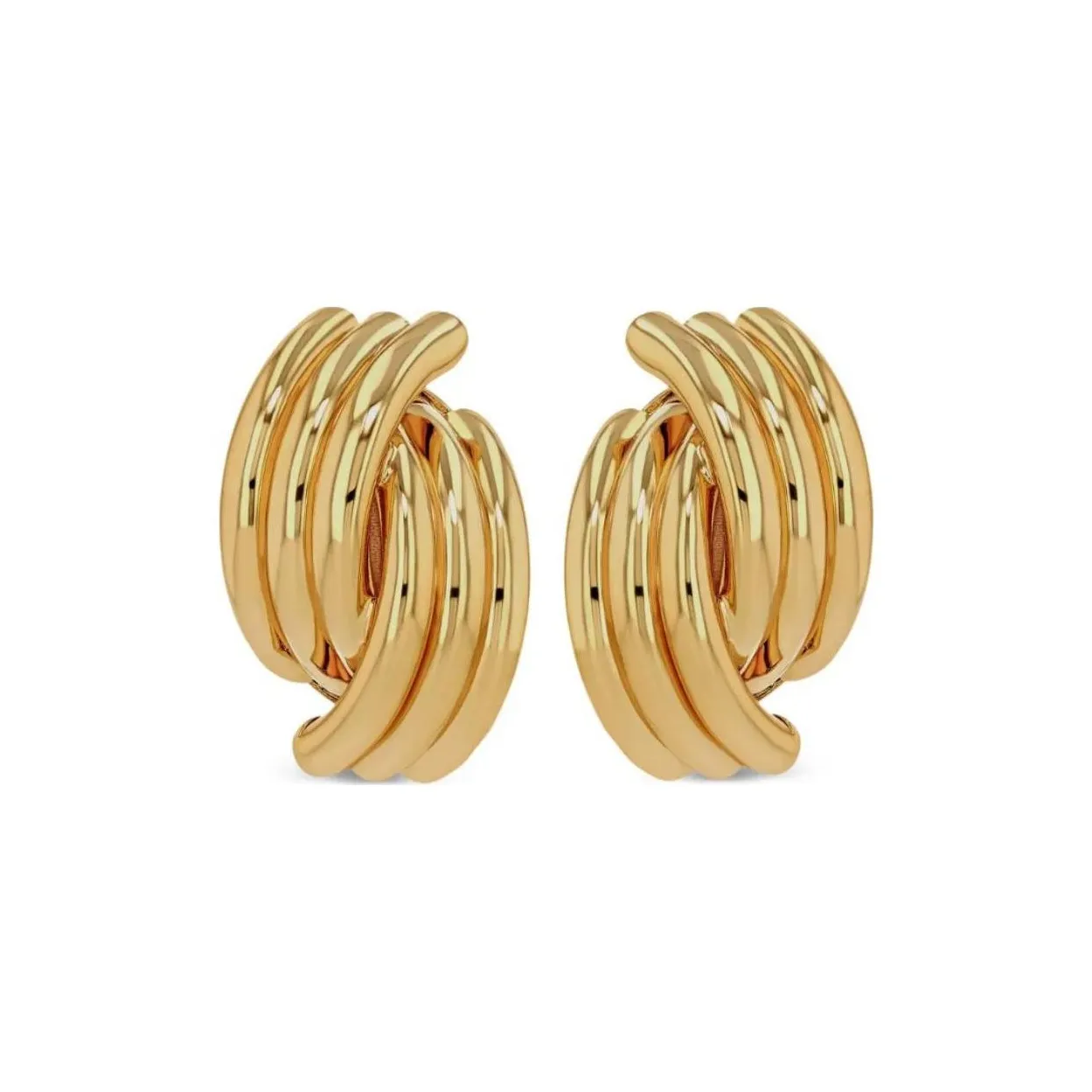 Anine Bing Crossover Ribbed Earrings