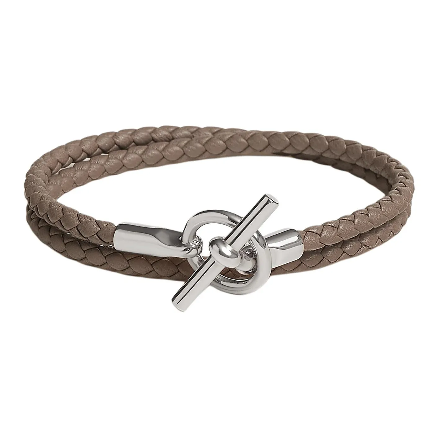 HERMES Calfskin Bracelets Women's Elephant Gray