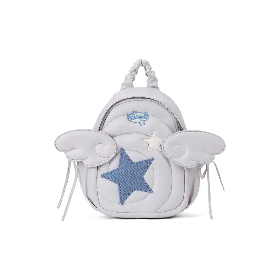 VANWALK Нейлон Рюкзак Большой Женский Чисто Белый Ледяной Синий Звезда Серебряный Звезды Черный