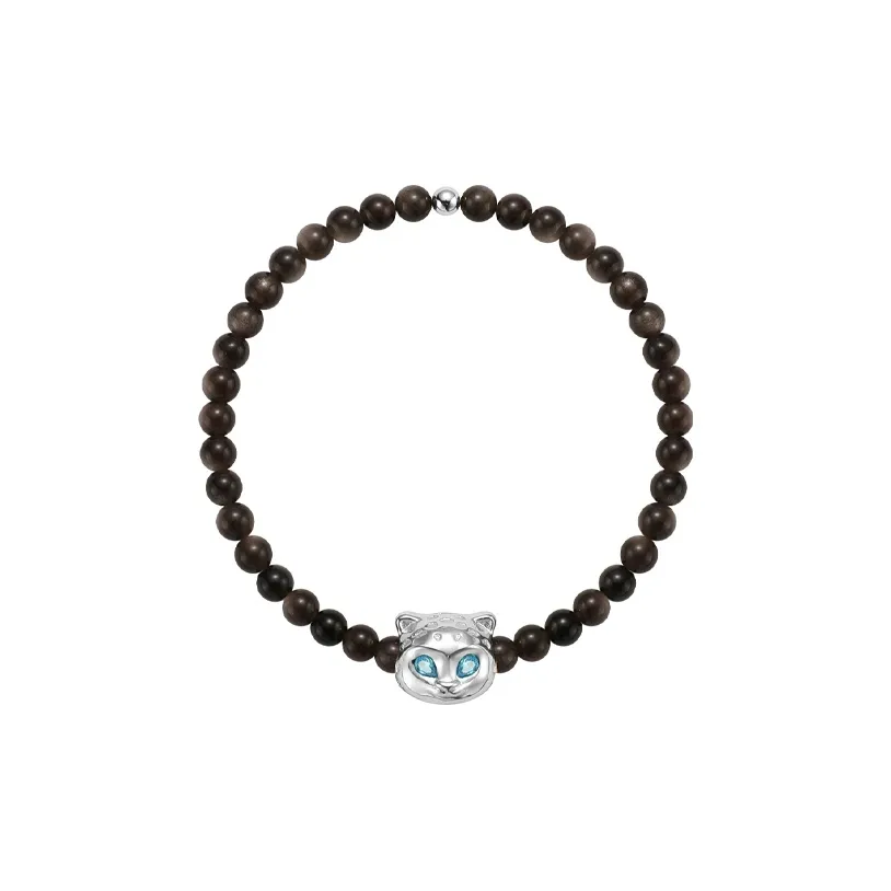 BABAMA Obsidian Beaded Bracelet, Cute Tiger Unisex