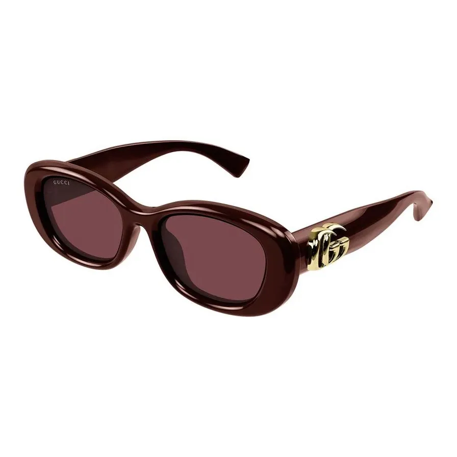 GUCCI Литьевые Окуляры OVAL SUNGLASSES Женские Красные