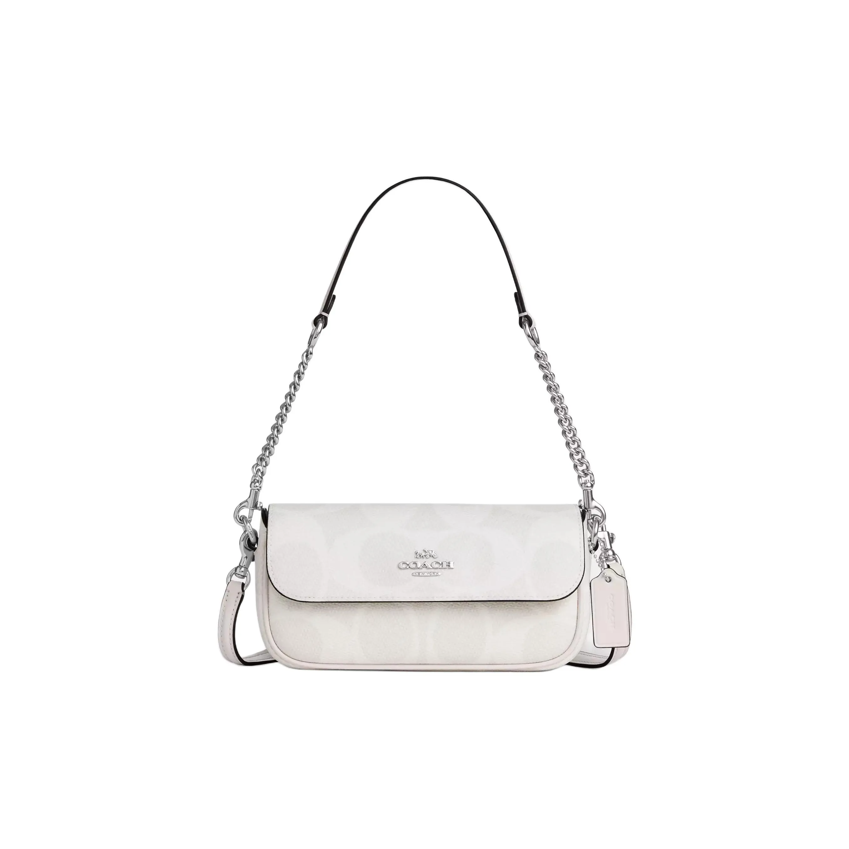 COACH Coated Canvas Crossbody Bag Shoulder Bag Small Size Women's White