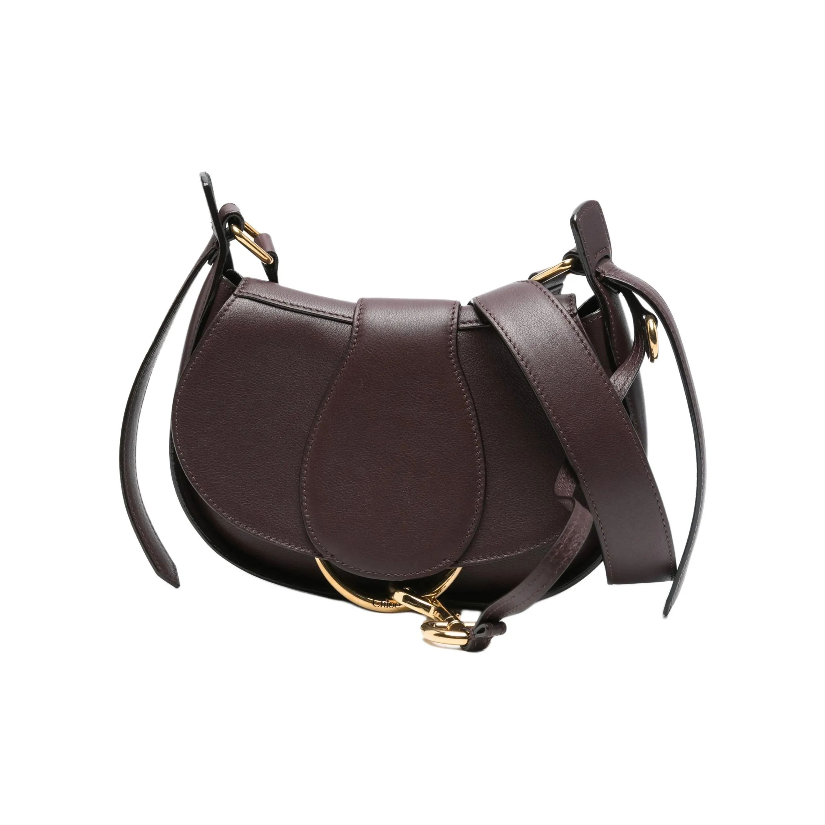 Chloe Calfskin Crossbody Bag, Shoulder Bag Trumpets Women's Eggplant Purple