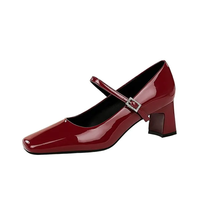 BIGTREE Грубый каблук Мэри Джейн Женские обувь