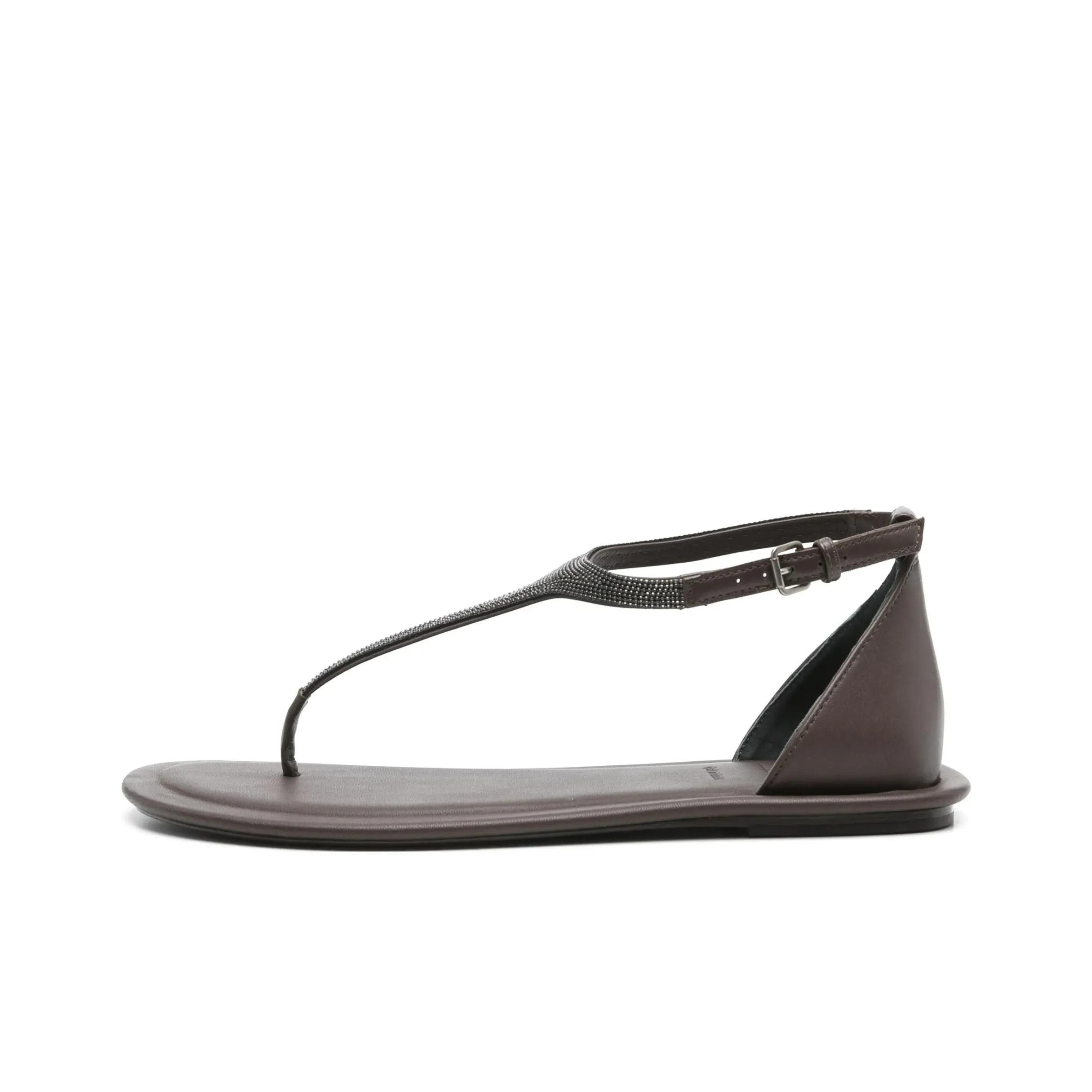 Brunello Cucinelli One Strap Sandals Women's Coffee