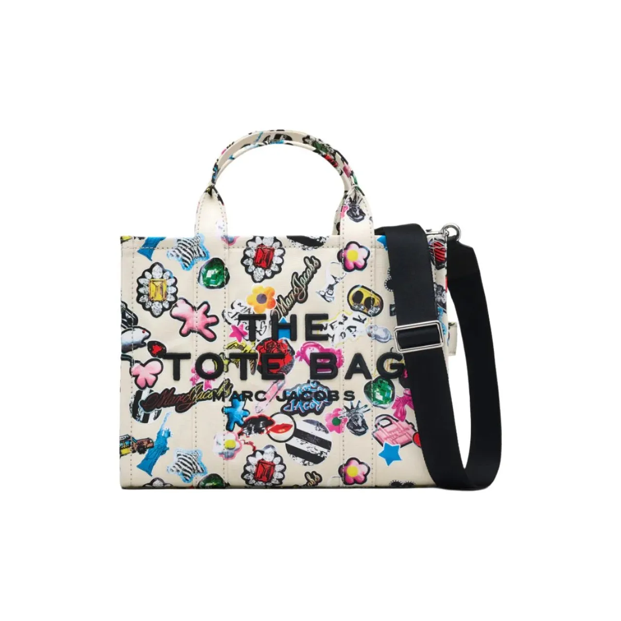 MARC JACOBS Cotton Tote Bag, Shopping Bag, Shoulder Bag, Crossbody Bag, Handbag Trumpets Women's Multicolor