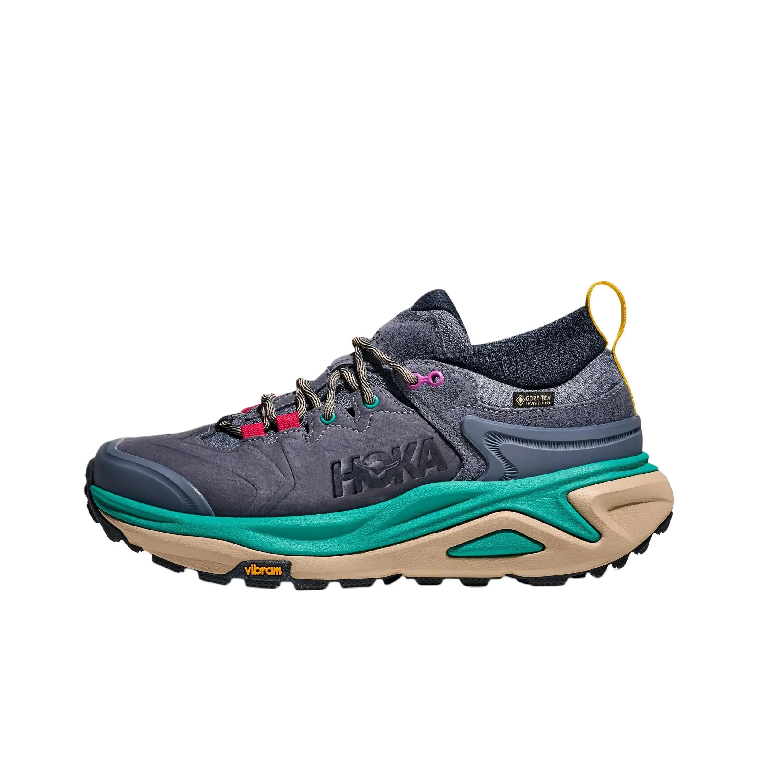 HOKA ONE ONE Kaha 3 Slip-Resistant Abrasion-Resistant Low-Top Hiking Shoes Women's Gray Green HOKA ONE ONE Kaha 3 Противоскользящие Устойчивые к износу Низкие Кеды Походная обувь Женские Серый Зеленый