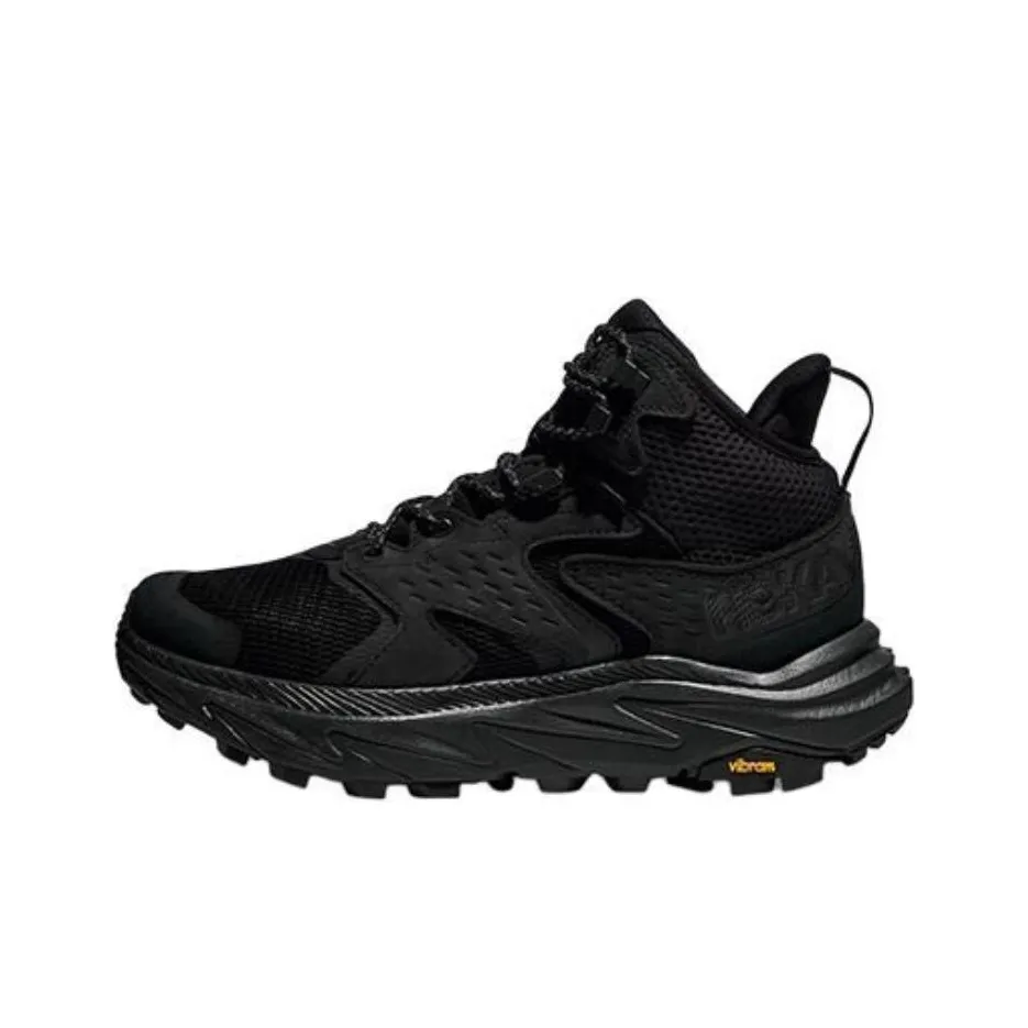 HOKA ONE ONE Anacapa 2 Slip Resistant High Top Hiking Shoes Men's Black 2E Width