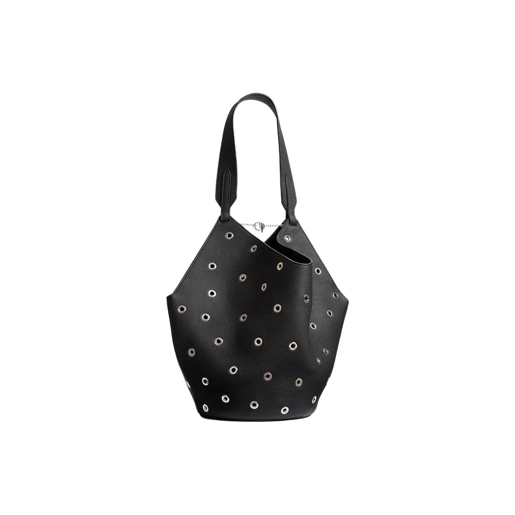 KHAITE Grain Calfskin Handbag Trumpets Women's Black